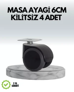 Halı ve Beton Uyumlu Kilitsiz Mobilya Tekerleği 4’lü