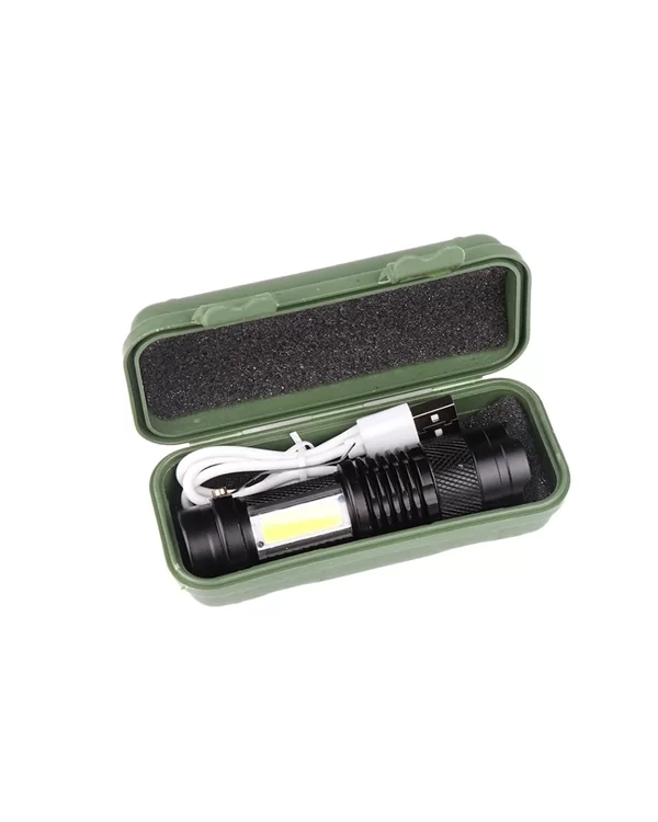 Şarjlı LED El Feneri - 14500 Pil Dahil, 4 Işık Modu, Mini Boy - Görsel 5