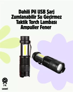 2000 Lümen LED El Feneri - Suya Dayanıklı, Odaklı, Klipsli
