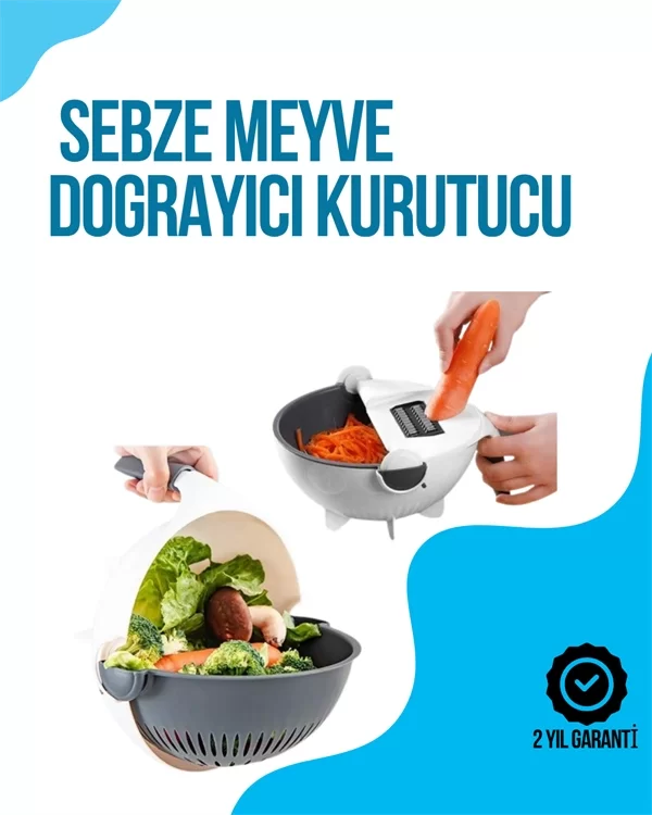 Dilimleyici ve Rende Bıçaklı Çok Amaçlı Mutfak Aleti