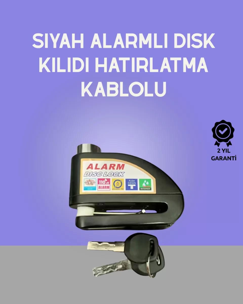 Yüksek Sesli 110dB Çelik Disk Kilidi Su Geçirmez