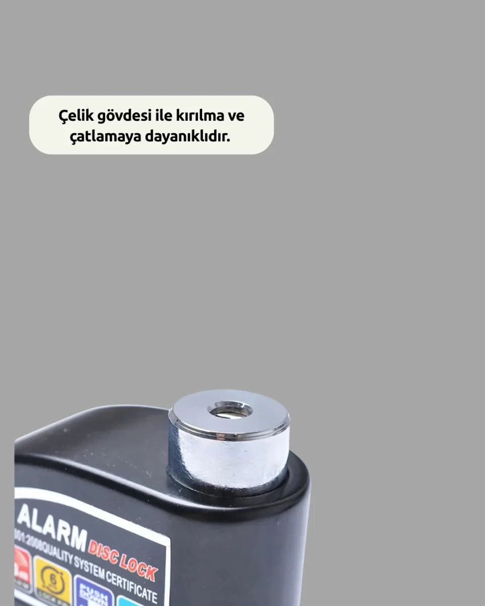 Yüksek Sesli 110dB Çelik Disk Kilidi Su Geçirmez - Görsel 3