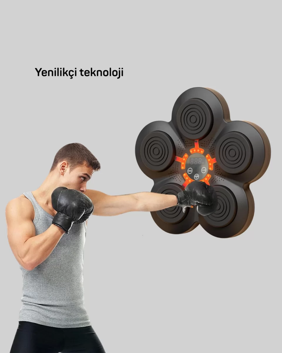 Evde Fitness İçin Akıllı Boks Makinesi Işıklı Vuruş Noktalı Bluetoothlu - Görsel 3