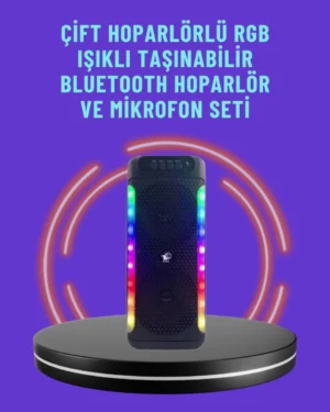 Ev ve Dış Mekan Kullanımına Uygun RGB Işıklı Hoparlör