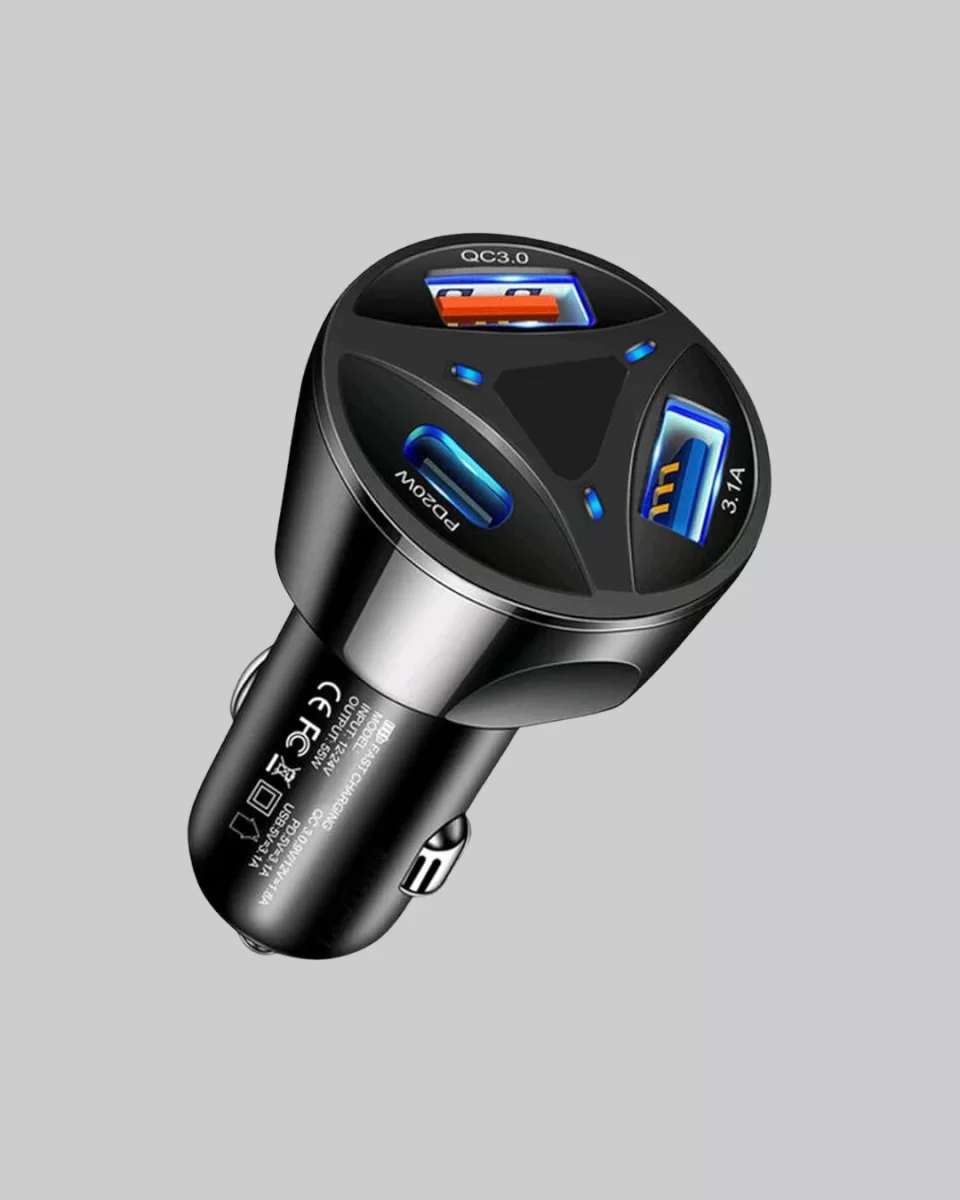 55W Hızlı Şarj Araç Çakmaklık Adaptörü QC 3.0 PD - Görsel 3