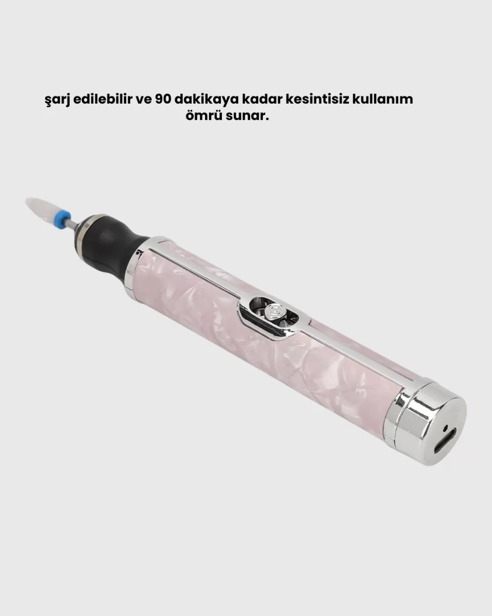 USB Şarjlı Profesyonel 20.000 RPM Elektrikli Oje Sökücü ve Tırnak Bakım Aleti - Görsel 3