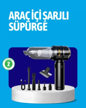 HEPA Filtreli Sessiz Çalışan Kablosuz Şarjlı Mini Süpürge