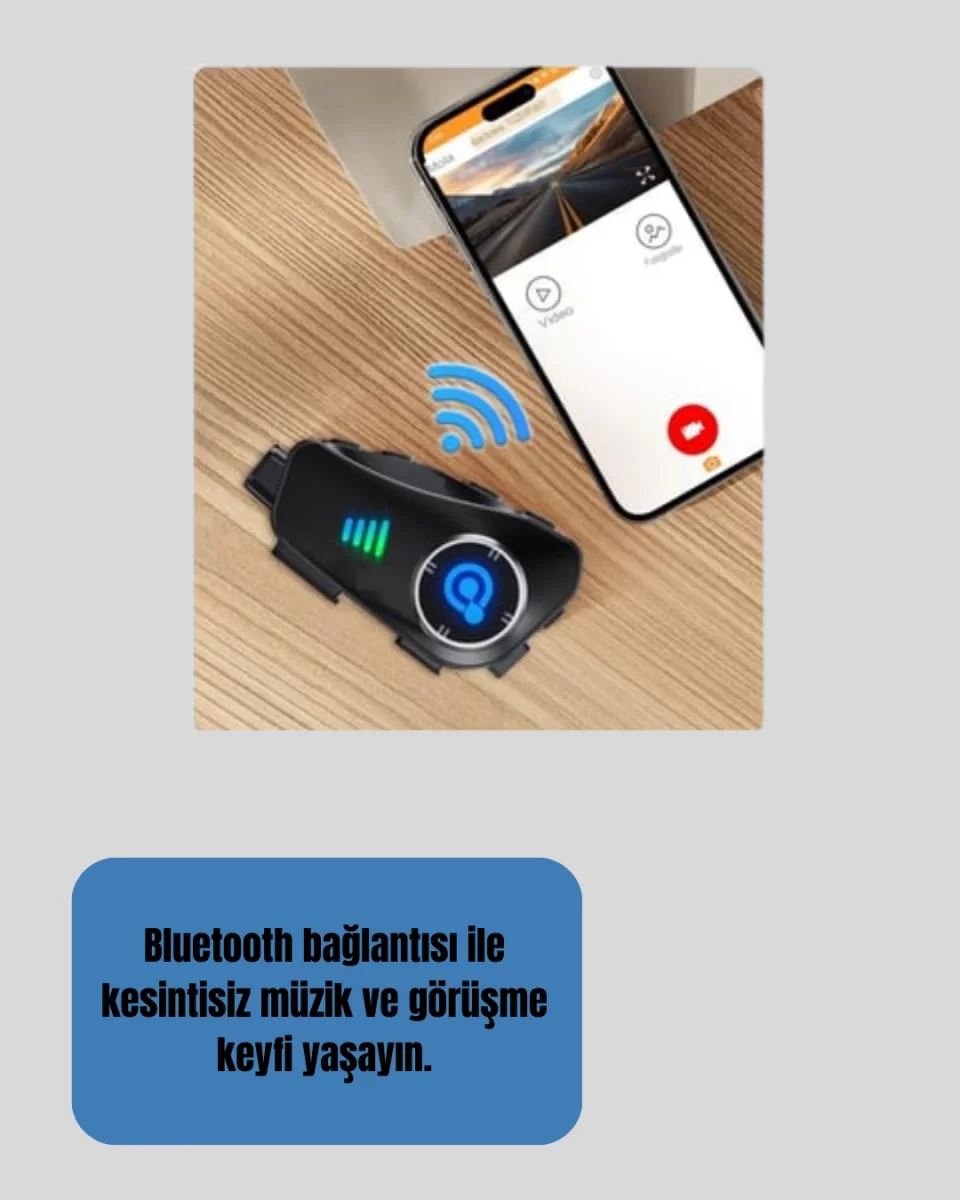 Q28 Motosiklet Kask Bluetooth Kulaklık Full HD 1080P Kamera - Görsel 4