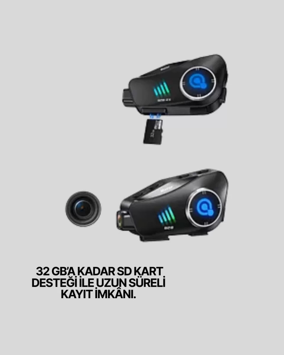 Q28 Motosiklet Kask Bluetooth Kulaklık Full HD 1080P Kamera - Görsel 5