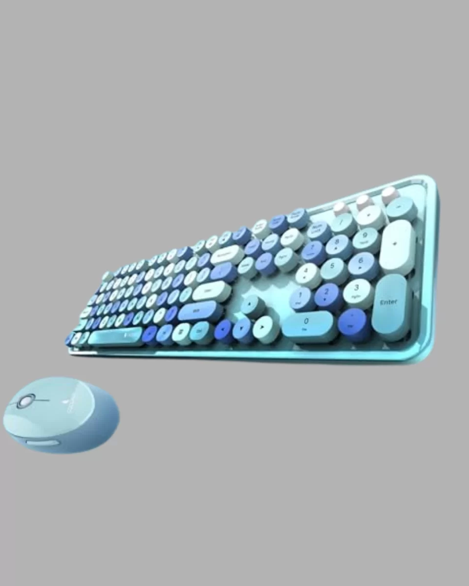 Retro Daktilo Stilli Kablosuz Klavye Mouse Seti – Sessiz ve Şık - Görsel 5
