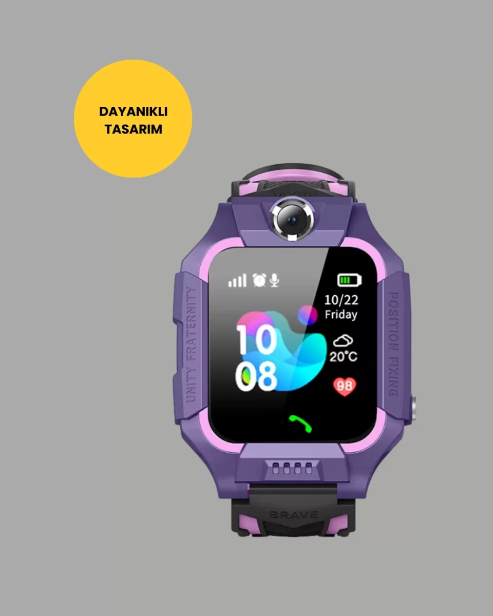 S10 Akıllı Çocuk Saati Mor Tasarım Adımsayar ve Alarm Fonksiyonlu - Görsel 3