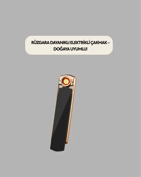 Rüzgar Geçirmez Elektronik Çakmak – Modern Tasarım, Metal Gövde - Görsel 2