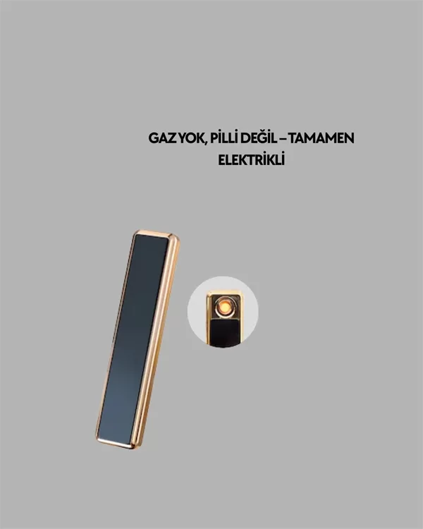 Rüzgar Geçirmez Elektronik Çakmak – Modern Tasarım, Metal Gövde - Görsel 3