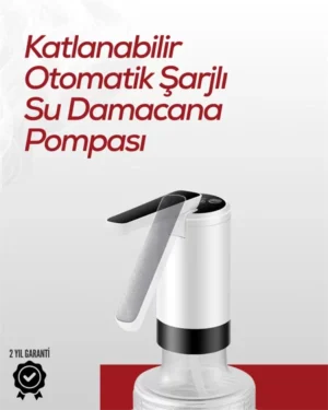 Akıllı Şarjlı Damacana Pompası Tek Tuşla Su Dolum