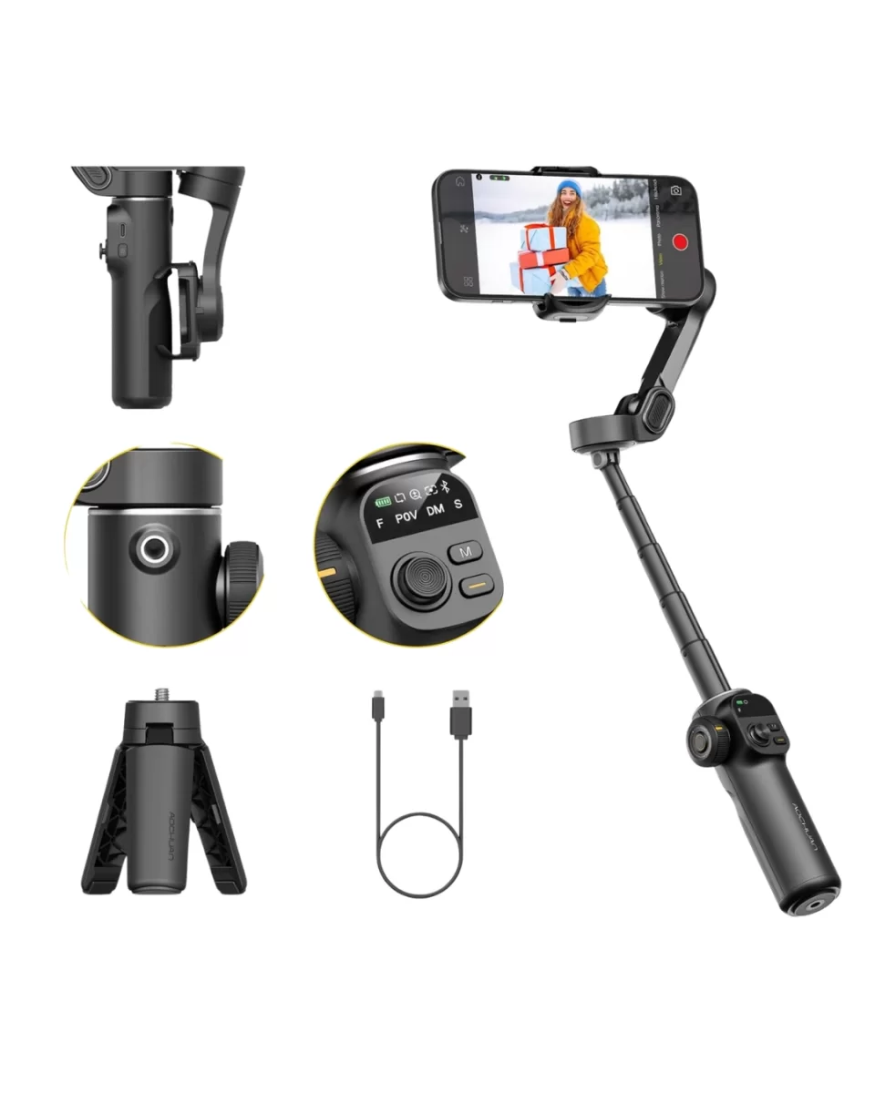 Profesyonel Telefon Video Sabitleyici Gimbal Stabilizer Vlog Aparatı - Görsel 4