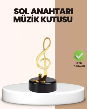 Sol Anahtarı Temalı Döner Müzik Kutusu Melodili Dekoratif Ürün