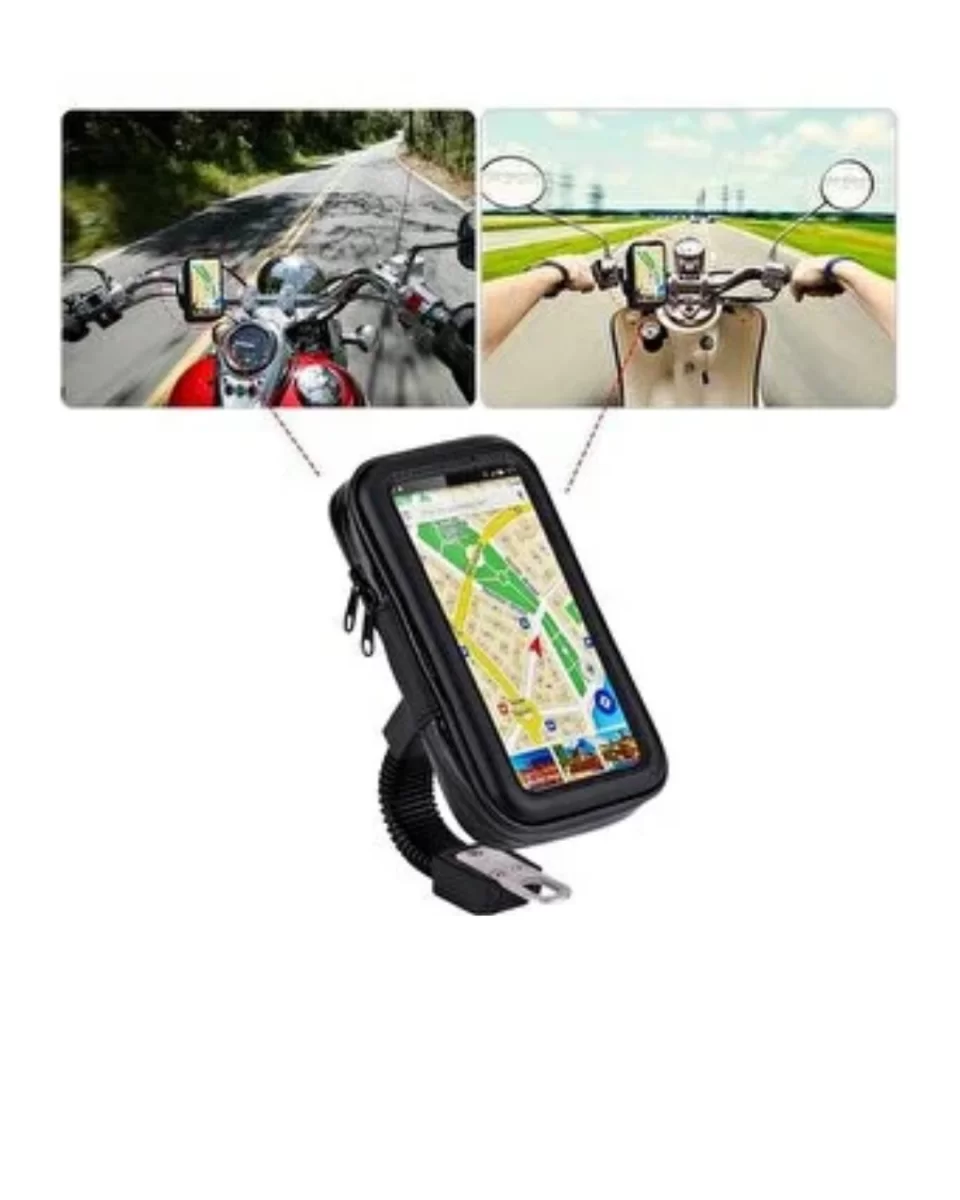 Su Geçirmez Motosiklet Telefon Tutucu Evrensel Gidon Montaj Navigasyon Standı - Görsel 3