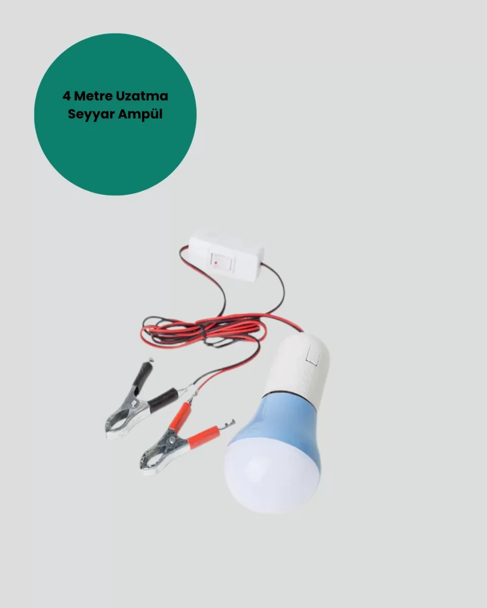 Timsah Kıskaçlı 12V LED Ampul Kamp ve Acil Durum Lambası - Görsel 5