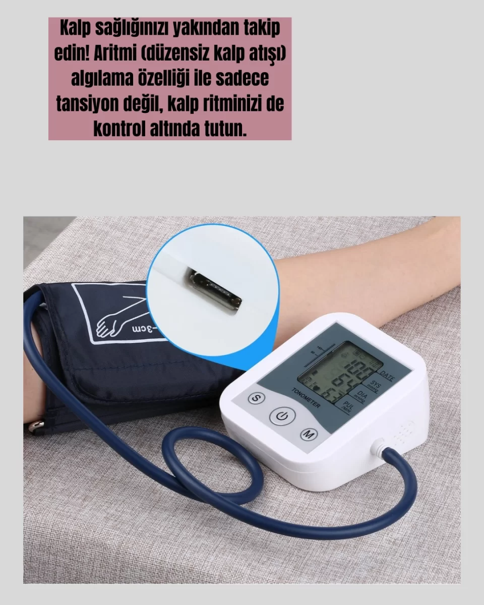 Elektronik Tansiyon Ölçer LCD Dijital Ekranlı - Görsel 4