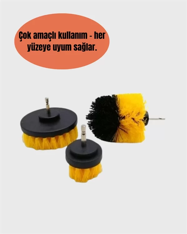 Derinlemesine Temizlik İçin Dayanıklı Kıllı Matkap Fırçası Başlığı - Görsel 3