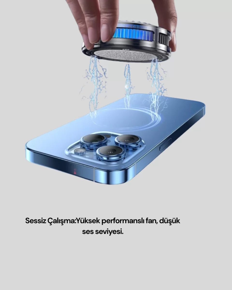 Telefon Soğutucu Fan RGB Işık Mobil Gaming İçin Süper Soğutma - Görsel 4
