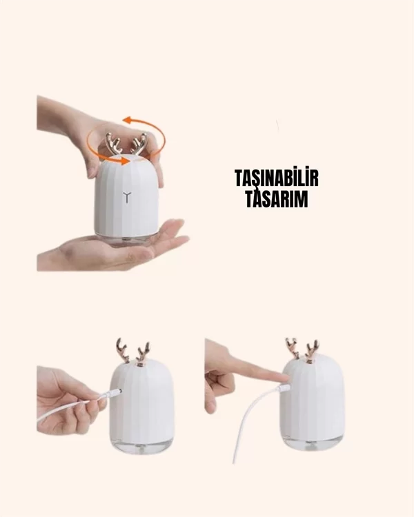 ABS+PP Malzemeli Taşınabilir 220 ml USB Mist Nemlendirici - Görsel 3