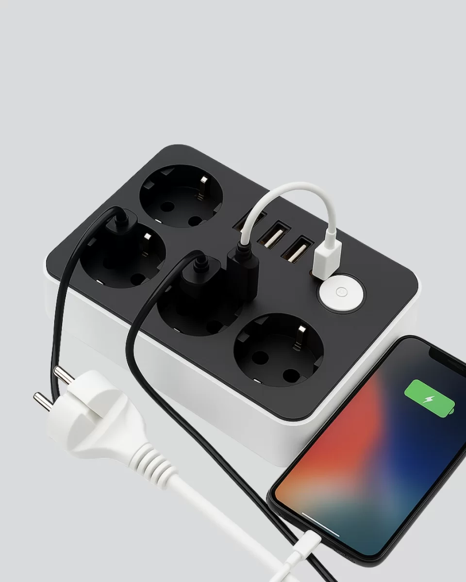 Akım Korumalı 3 USB Portlu 4’lü Priz 4.1A Hızlı Şarj - Görsel 5