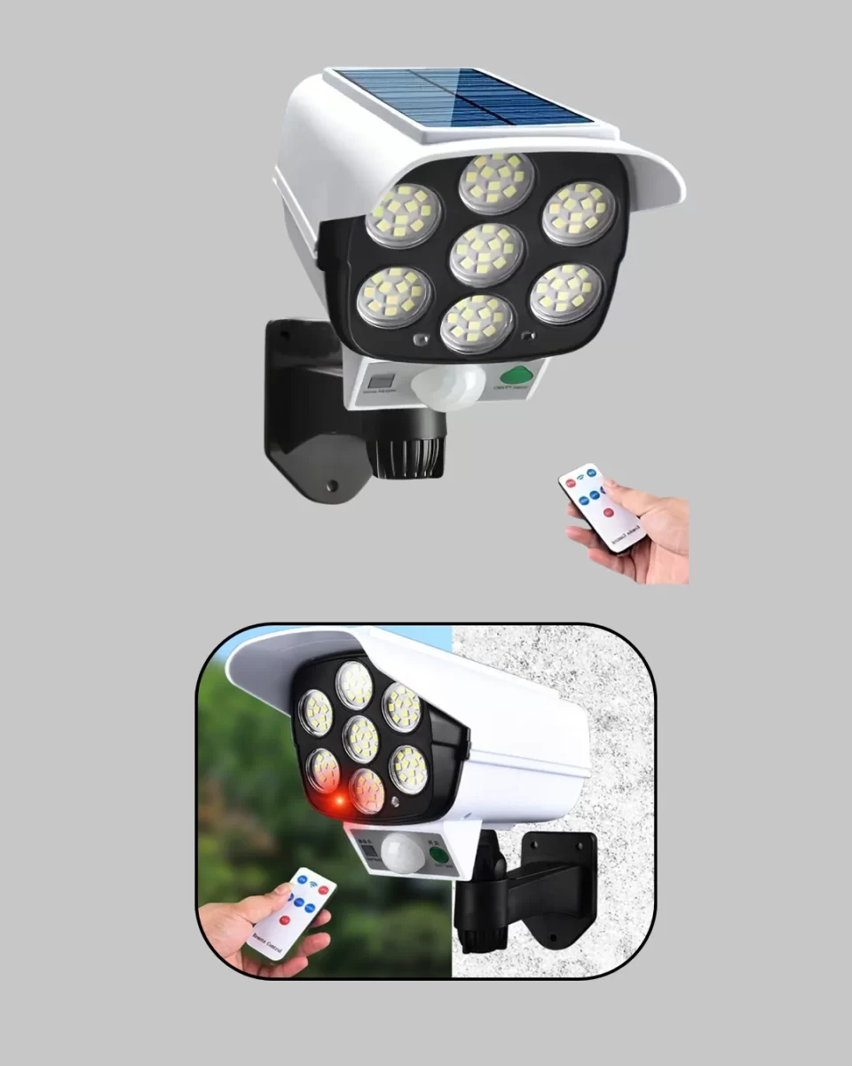 Kamera Görünümlü Solar LED Lamba Hareket Sensörlü Uzaktan Kumandalı Bahçe Duvar Aydınlatması - Görsel 5