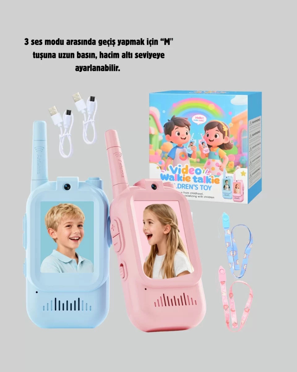 Ekranlı Walkie Talkie Oyuncağı Ses ve Görüntü Destekli - Görsel 4