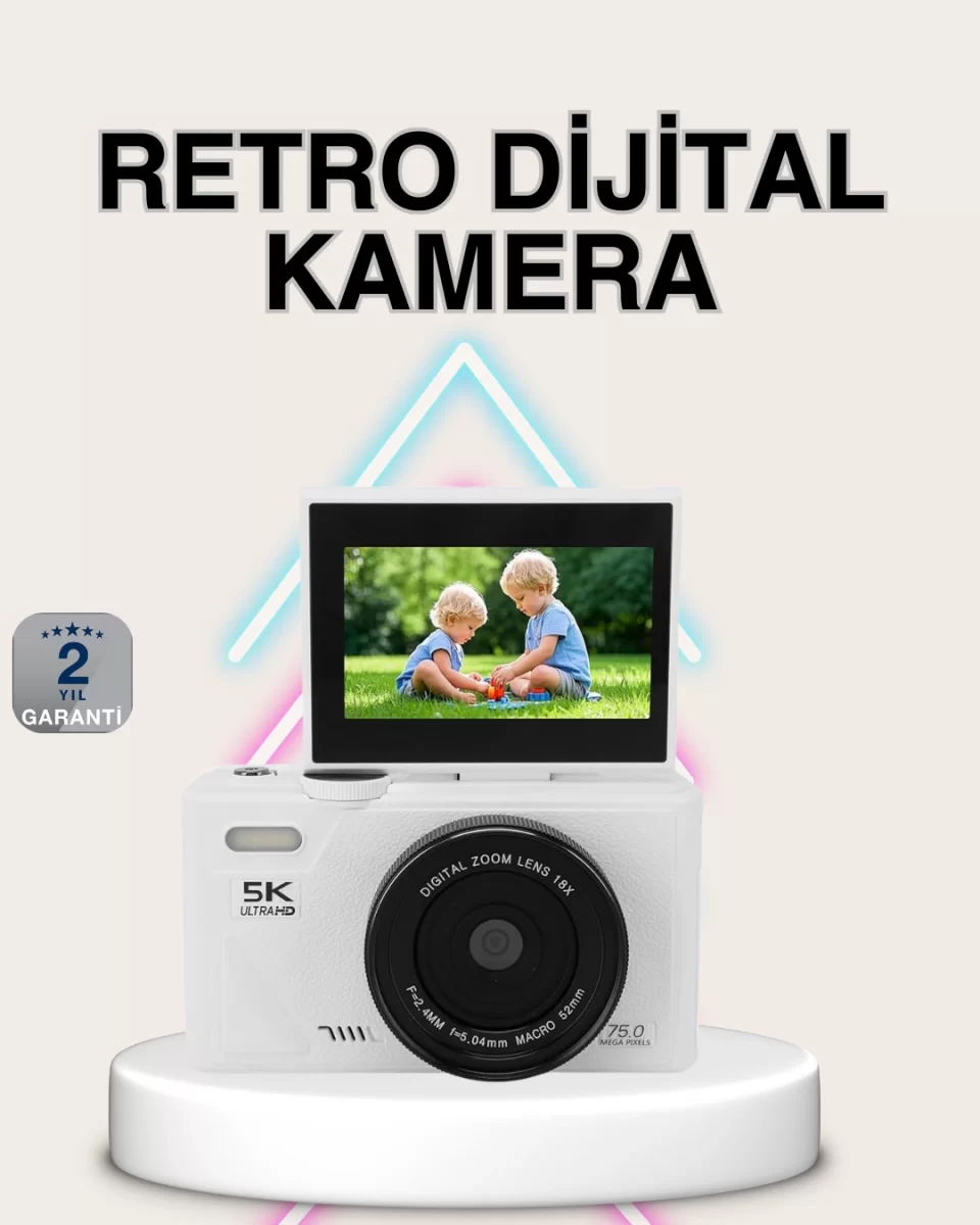 5K Dijital Kamera Otofokus WiFi Aktarım ve 18x Dijital Zoom