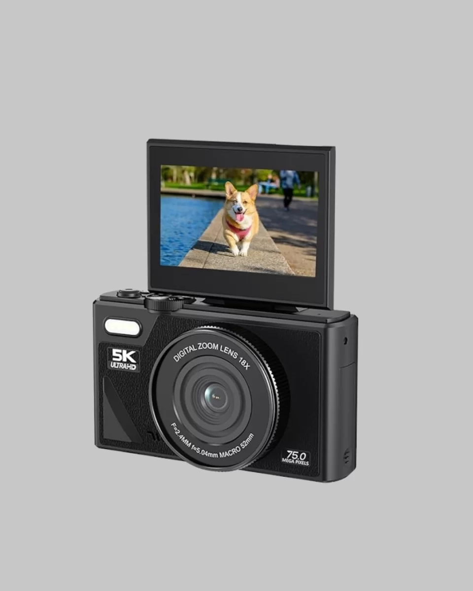 75MP 5K Video Destekli Dijital Kamera 18x Zoom Çok Eksenli Stabilizasyon - Görsel 2