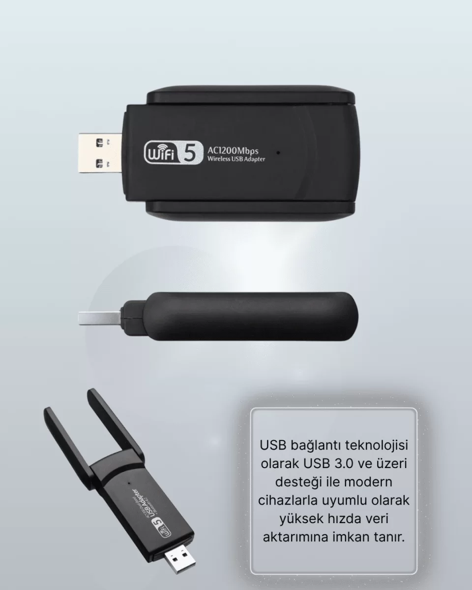 Realtek Chipsetli 5G Destekli Yüksek Hızlı Ağ Adaptörü - Görsel 5