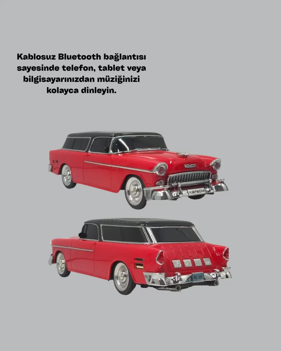 Vintage Tasarımlı LED Işıklı Bluetooth Hoparlör 10W - Görsel 2