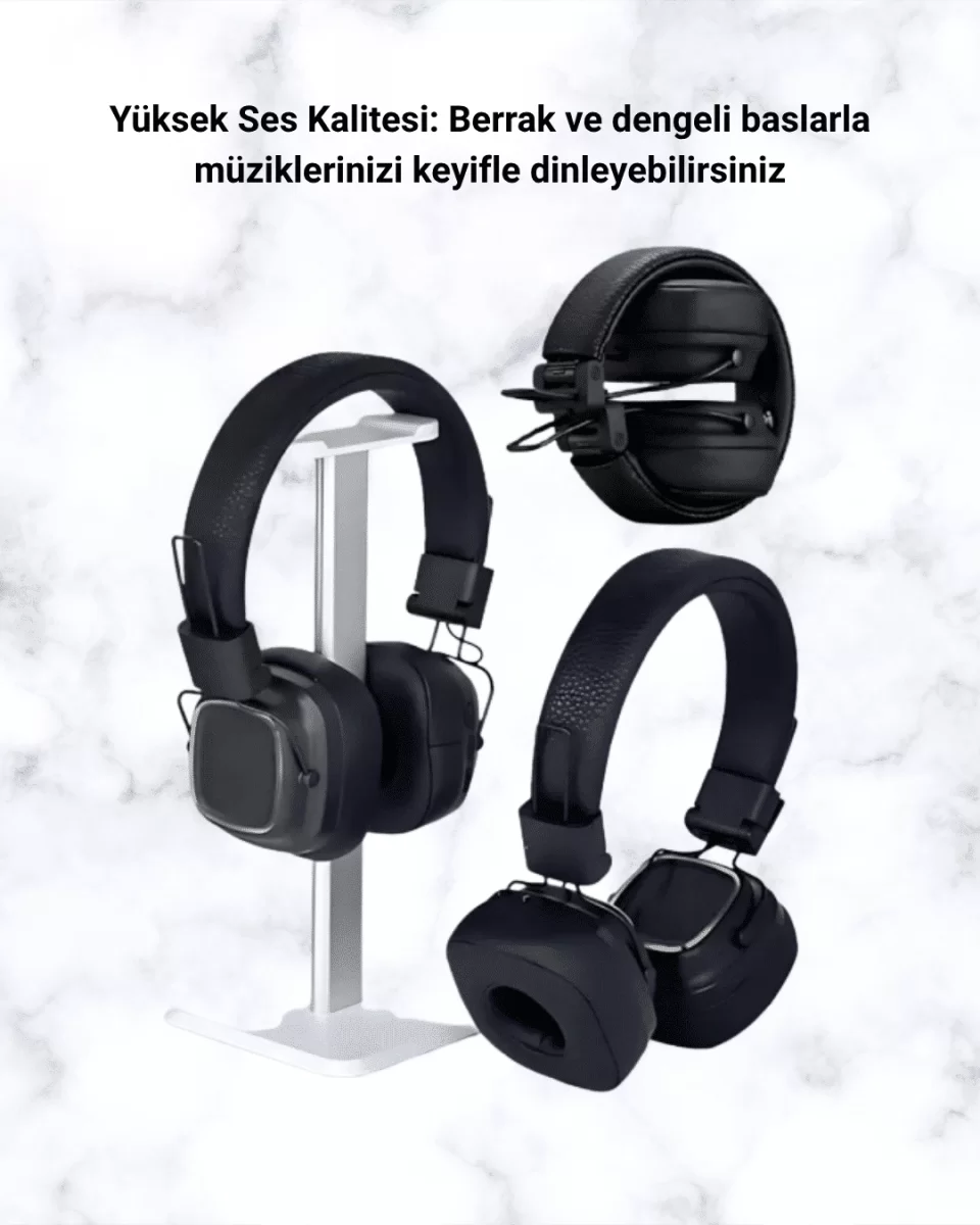 RGB Işıklı Katlanabilir Bluetooth 5.3 Kulak Üstü Kulaklık - Görsel 4