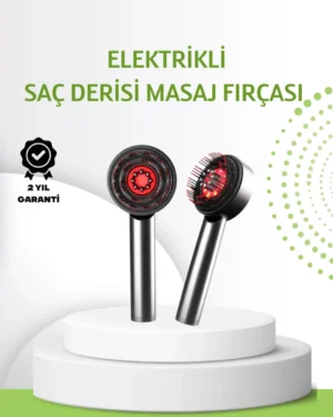 Şarjlı Saç Derisi Masaj Cihazı Kırmızı Işık ve 3D Tarak Dişli