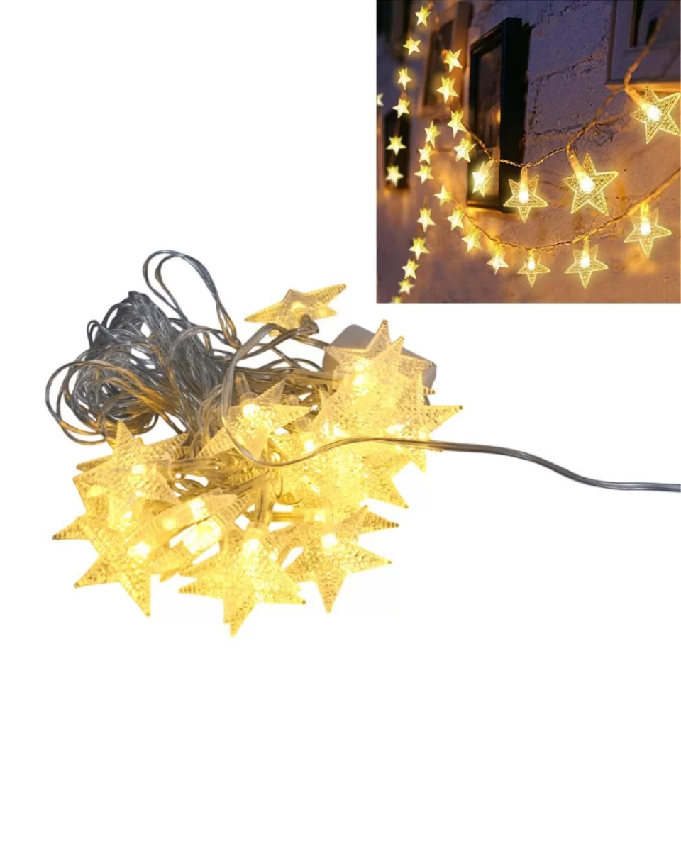 5 Metre 20 Yıldızlı LED Işık Zinciri Daylight Beyaz Salon ve Oda Dekoru - Görsel 3