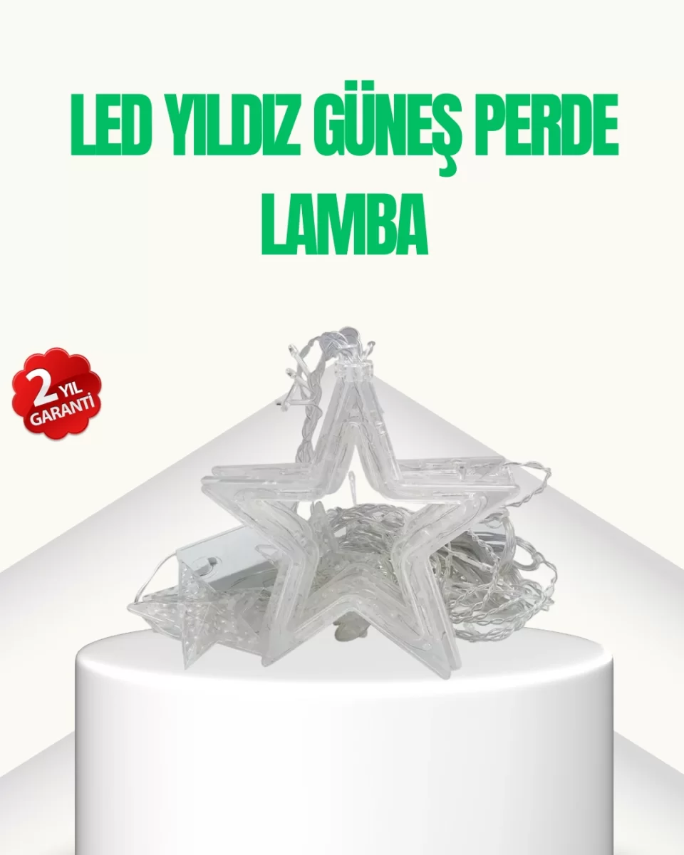 Yıldız Figürlü Perde Peri Led 3x3 Metre Dekoratif Işık