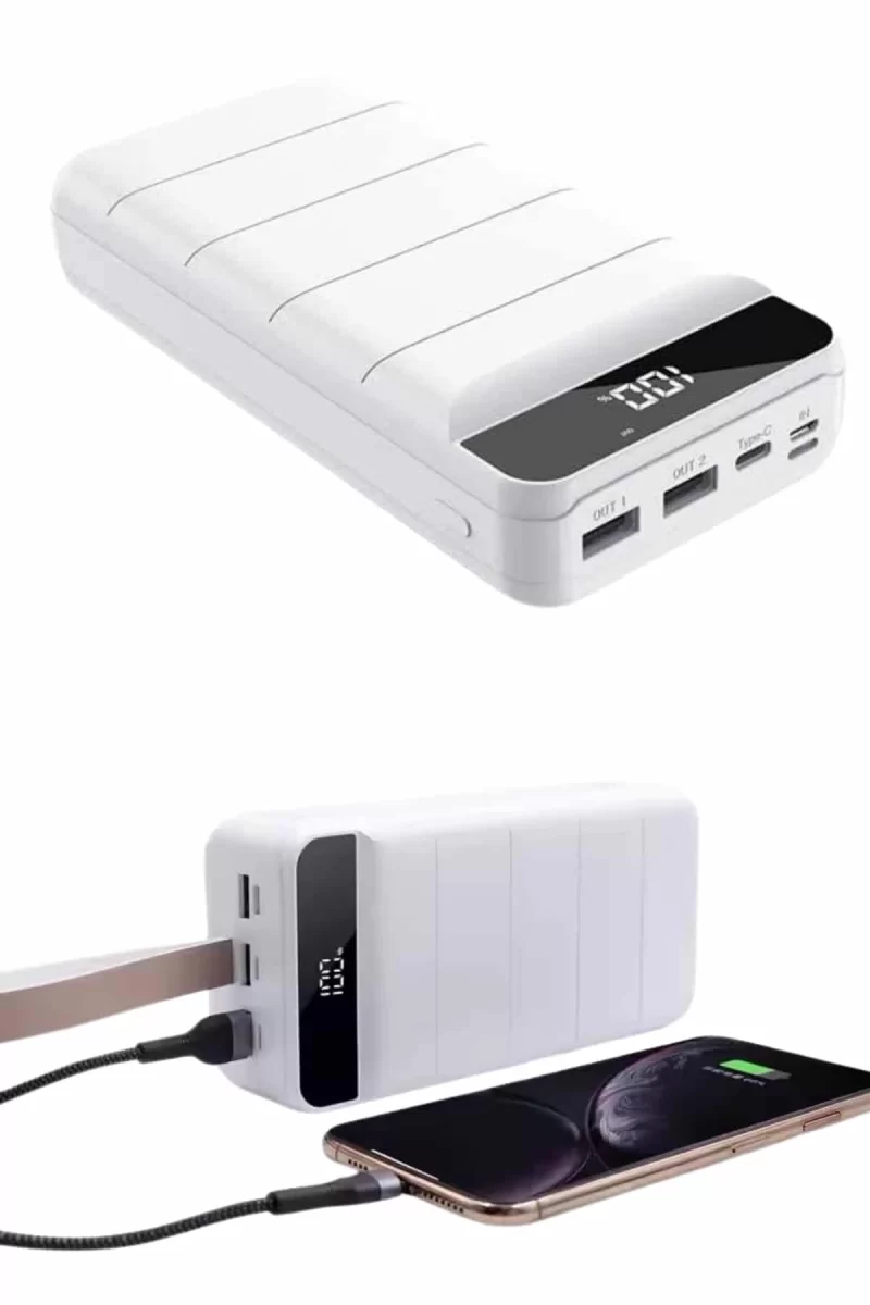 50.000 Mah Powerbank Turbo Hızlı Led Göstergeli Android İOS Uyumlu Taşınabilir Askılı - Görsel 3