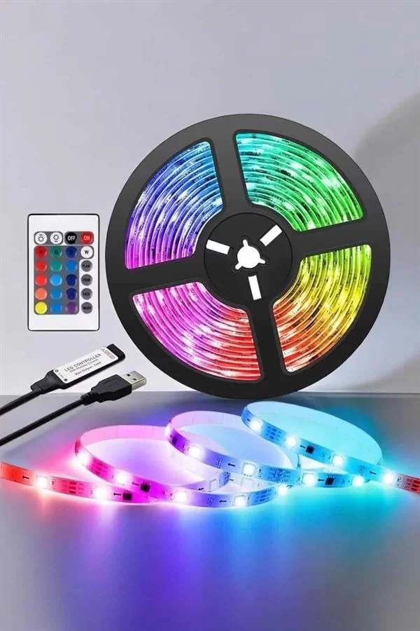 Yeni Nesil RGB Işıklı 10Metre Şerit Led Kumandalı Şarj Edilebilir - Görsel 5
