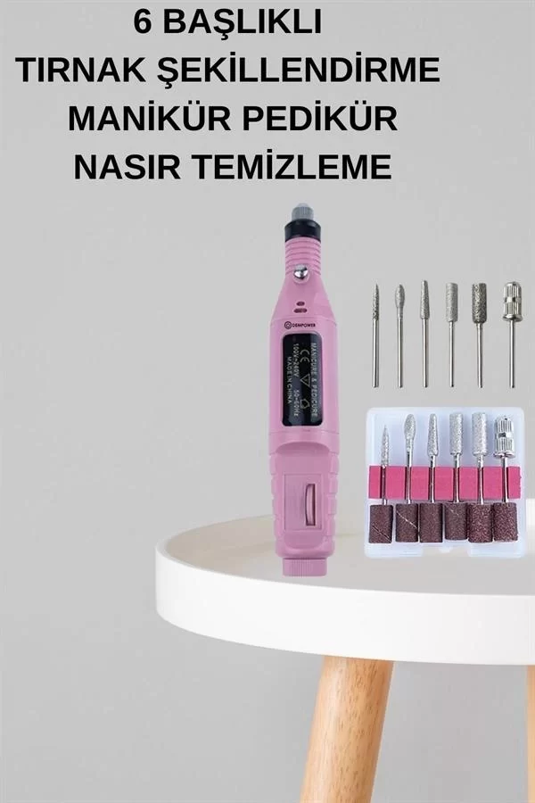 Elektrikli Manikür Pedikür Seti İkili Set 17 Parça Tırnak Bakımı Nasır Temizleme Tırnak Şekillendirme - Görsel 3