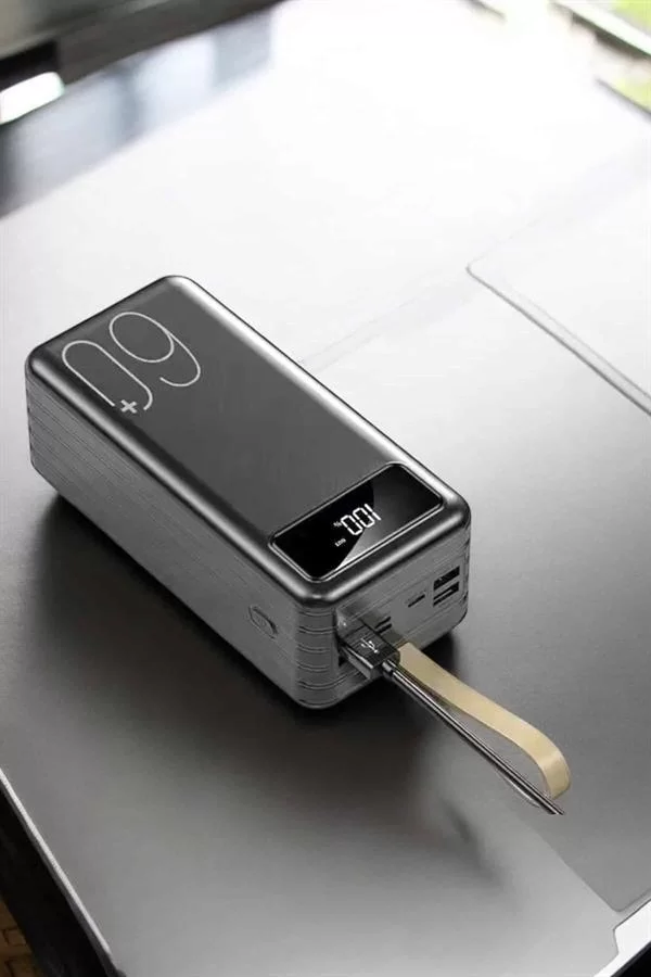 Powerbank 60.000 MAH Dijital Göstergeli 4 Portlu Taşınabilir - Görsel 3
