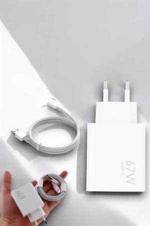 Şarj Aleti 67W Hızlı Şarj Turbo Type-C Uyumlu Şarj Adaptörü Kablosu