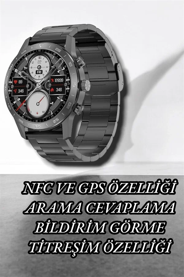 NFC ve Kablosuz Şarjlı Akıllı Saat EKG, Nabız & Spor Modları ile iOS ve Android Uyumlu - Görsel 5