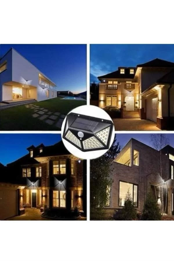 Güneş Enerjili Bahçe Lambası 100 Led Bahçe Lambası Bahçe Aydınlatma - Görsel 4