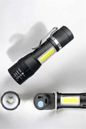 El Feneri Led USB Şarjlı Zoom Mini Led Işık Acil Durum Feneri