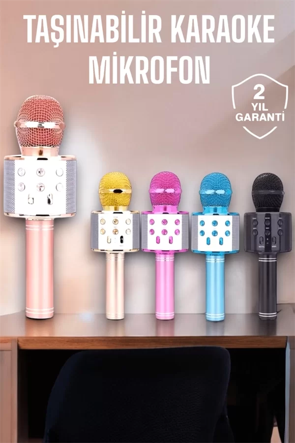 Taşınabilir Bluetooth Karaoke Mikrofon: Hafıza Kart Girişli, Etkileyici Performans - Görsel 2