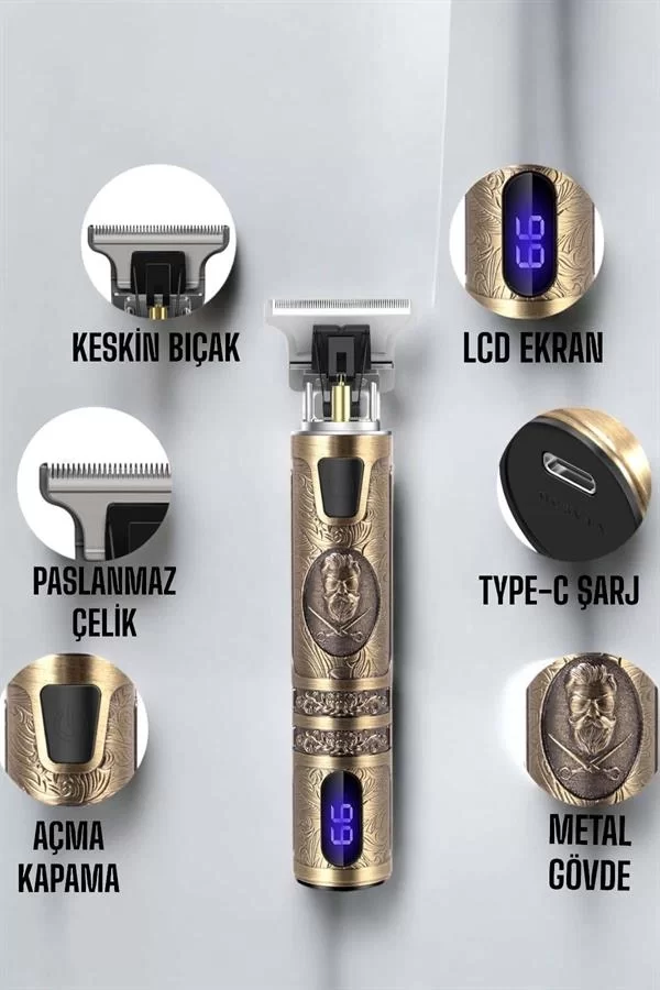 Çizik Tıraş Makinesi Şarjlı Paslanmaz Çelik Bıçaklı Uzun Ömürlü - Görsel 3