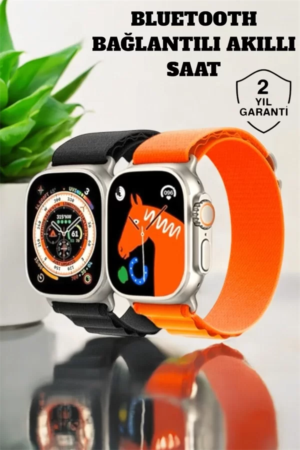 Bluetooth Bağlantılı 49MM Dokunmatik Akıllı Saat Sağlık ve Spor Takip Özellikli - Görsel 2