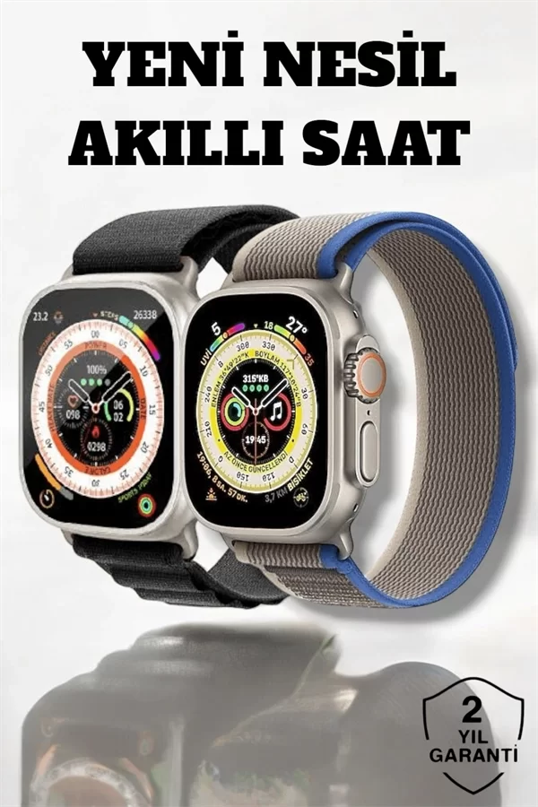49MM Ekranlı, Kan Basıncı ve Adımsayar Özellikli Bluetooth Akıllı Saat - Görsel 2