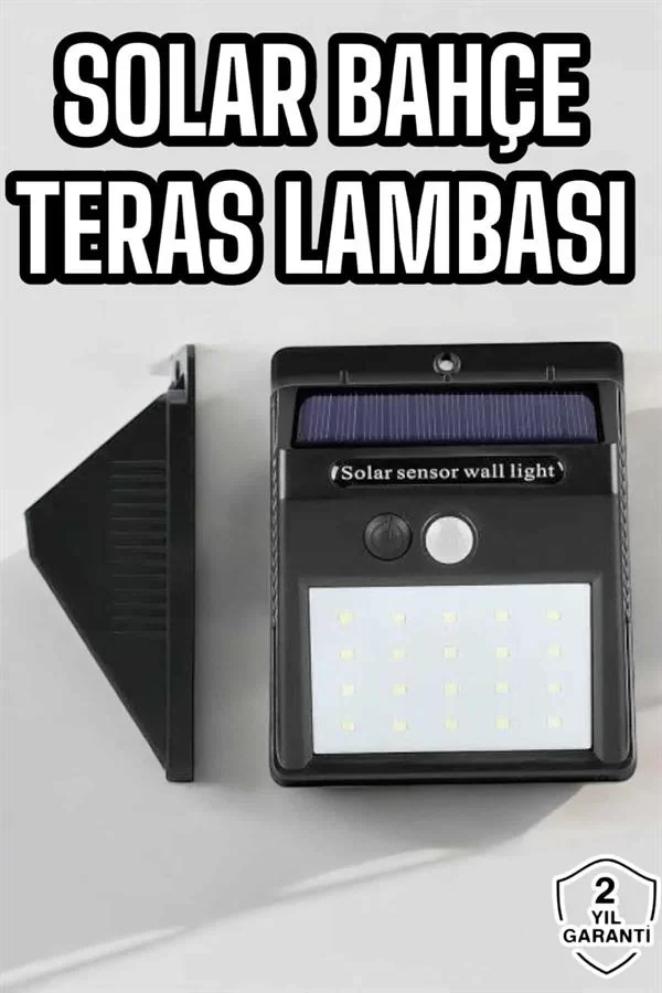 Güneş Enerjili Bahçe Lambası Solar Gece Aydınlatma Sensörlü Lamba - Görsel 2